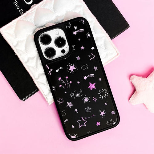 Casey Reduced Star Pink Twinkling Stars AG Matte Phone Case – Magnetic Anti-Fingerprint Protective Cover